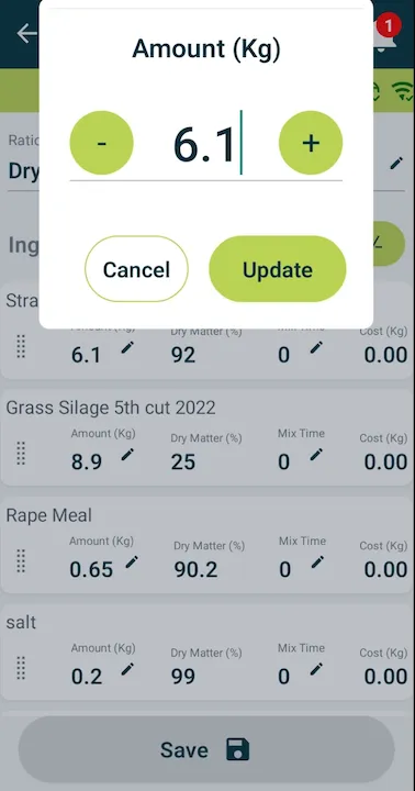 adjust ration size 5