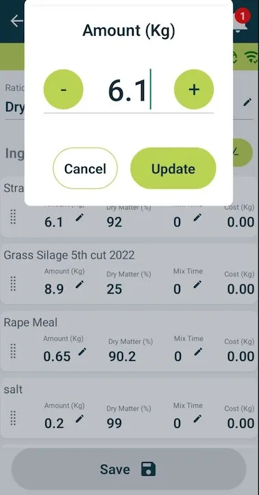adjust ration size 5