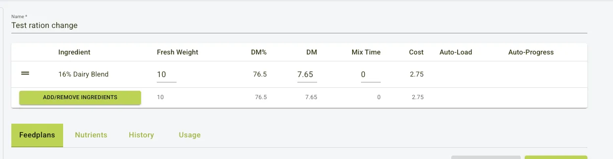 Before Update Ration