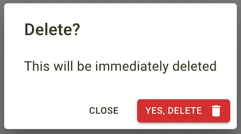Delete concentrate dialog