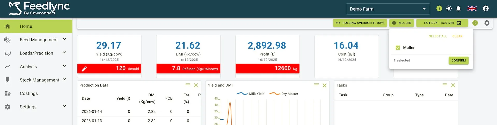 Bulktank filter view