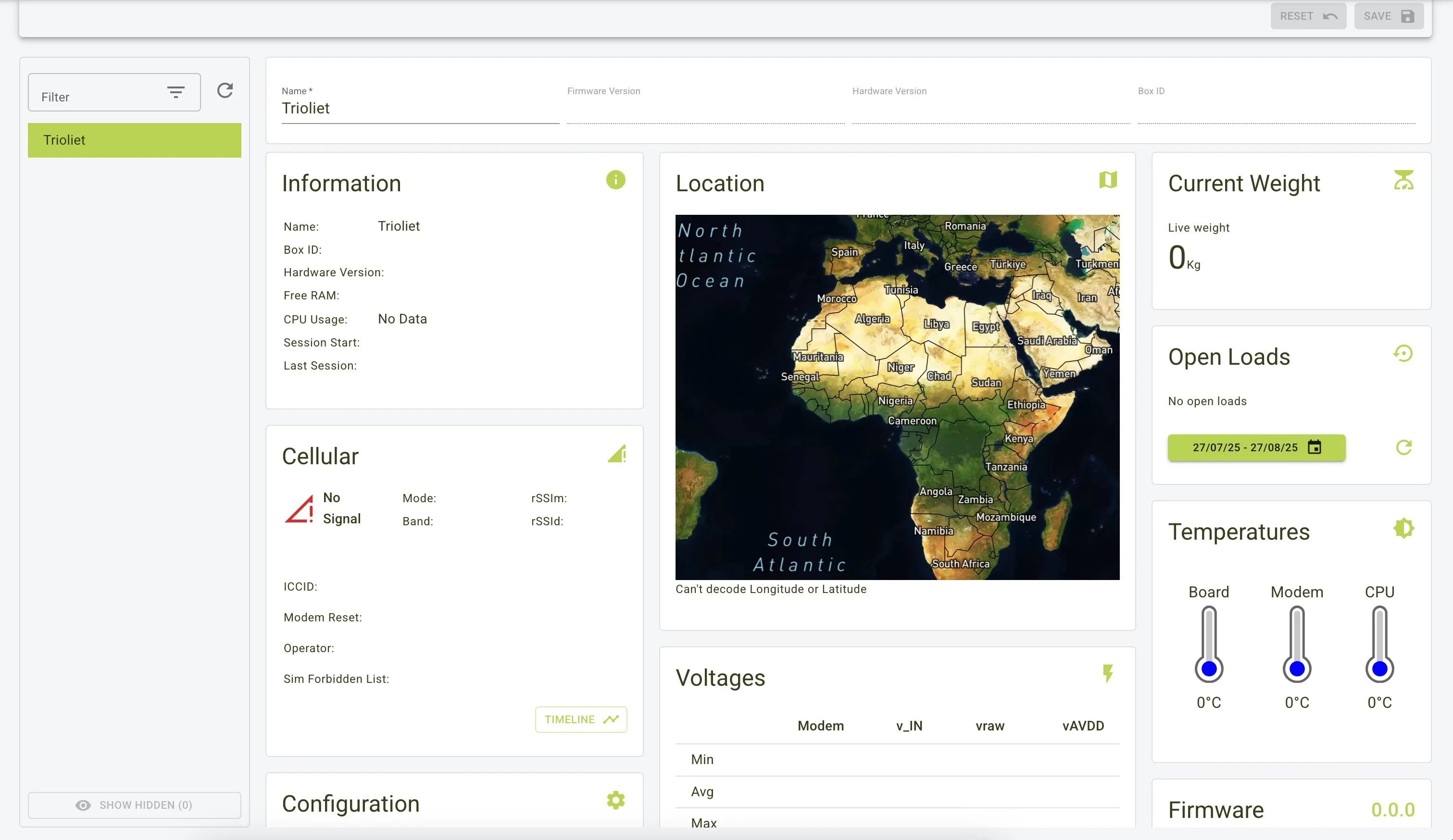 Gateway Dashboard Interface