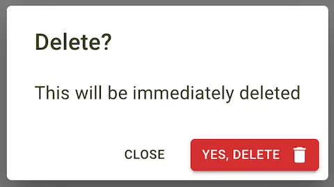 Delete operator dialog