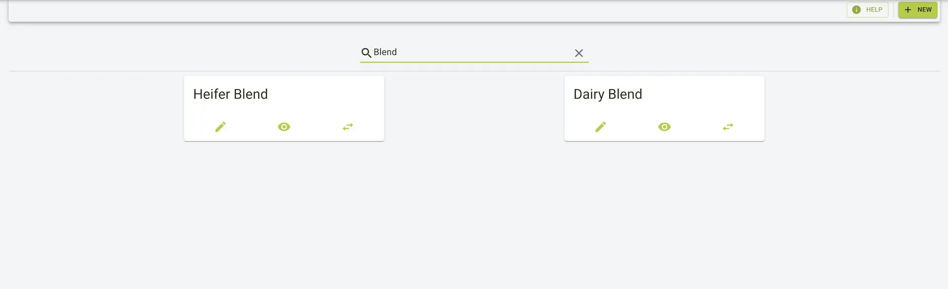 Products filtered by search term