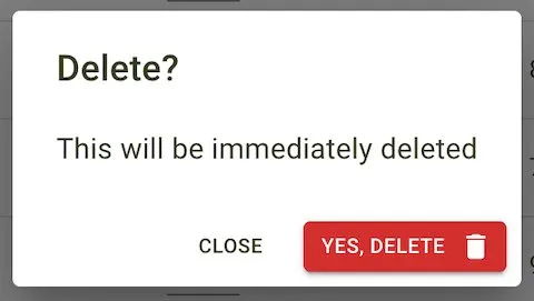 Delete ration dialog