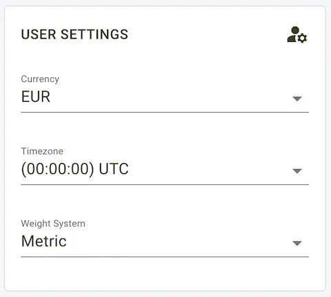 User Settings